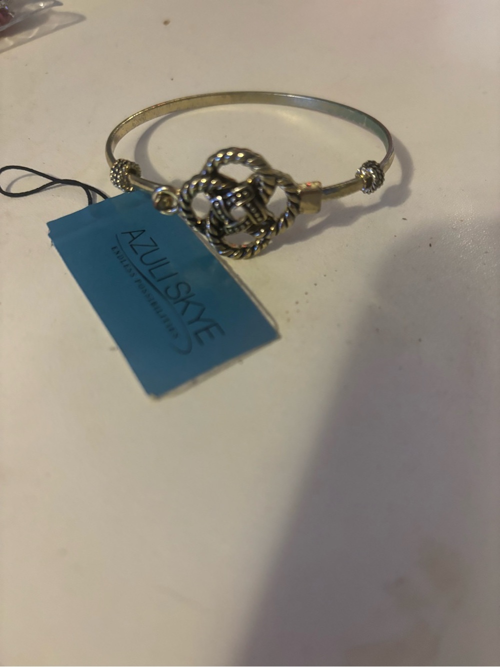 Gold-Tone Rope Knot Bangle Bracelet